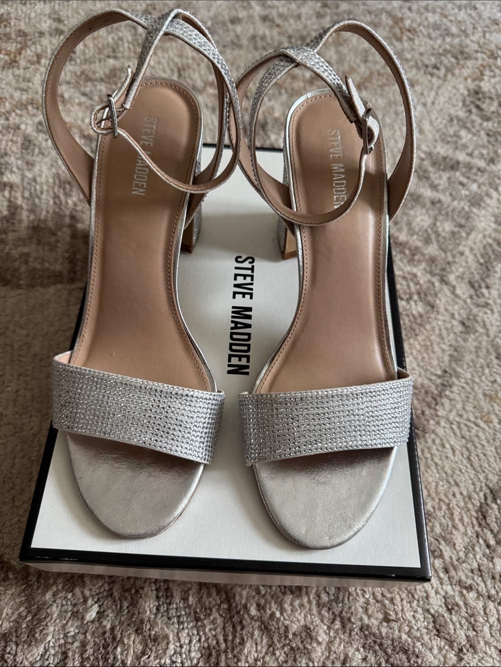 Steve Madden Strappy Rhinestone Heels